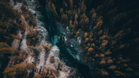 Aerial Photography of Cline River wallpaper