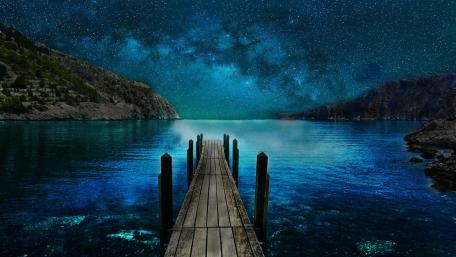 midnight lake wallpaper