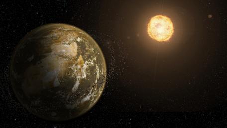Celestial Harmony of Earth and Sun wallpaper