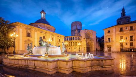 Enchanting Night in the Historic City Square wallpaper