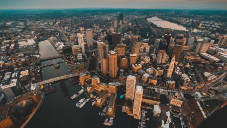 Aerial View of Buildings wallpaper