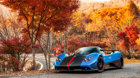 Autumn Drive with a Luxurious Supercar wallpaper