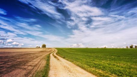 Pathway Under Expansive Skies in 4K wallpaper