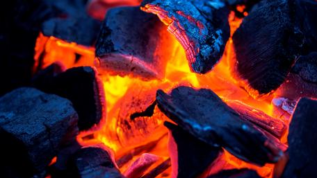 Glowing Embers in the Dark Night wallpaper