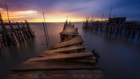 Abandoned Serenity by the Sea wallpaper