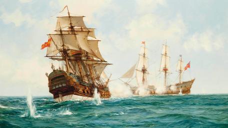 Majestic Galleons on the High Seas wallpaper