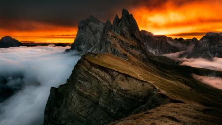 Odle Dolomites Mountain Range wallpaper