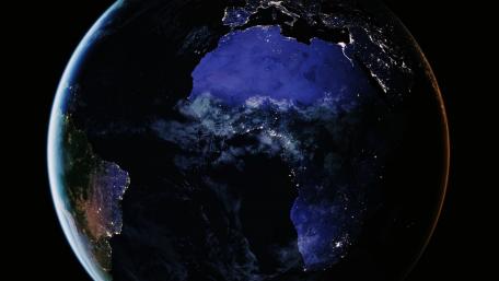 Vibrant Earth in Midnight Universe Scene wallpaper