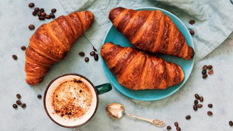 Croissants with coffee wallpaper