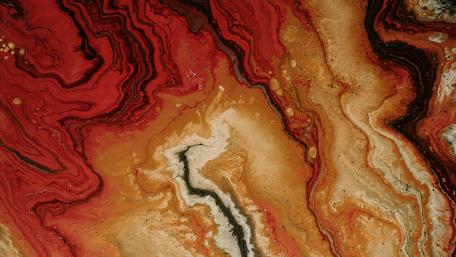 Vibrant Red and Gold Abstract Art wallpaper