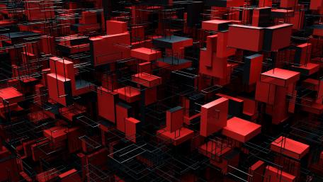 Bold Red and Black Abstract Structure Wallpaper wallpaper