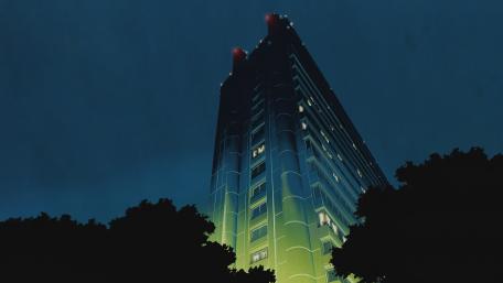 Anime Building Lightning wallpaper
