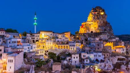Uchisar castle and village wallpaper