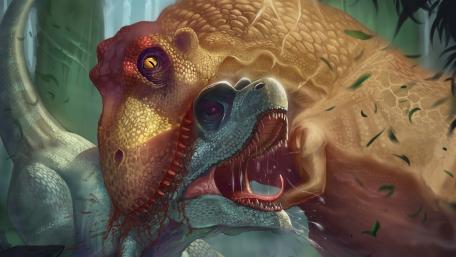 Dinosaur battle wallpaper