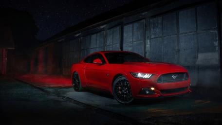 Red Mustang Elegance in the Night wallpaper