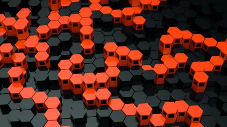 Dynamic Hexagonal Patterns in Bold Colors wallpaper