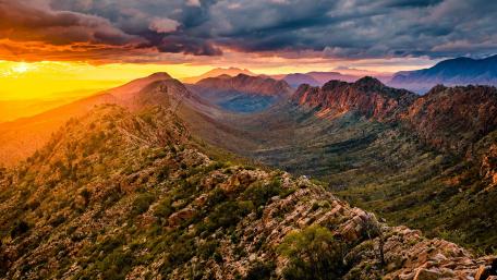 Majestic Mountain Sunrise Over Valley wallpaper