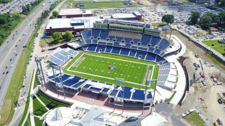 Aerial of Tom Benson Hall of Fame Stadium wallpaper
