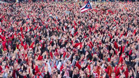 Ohio State Buckeyes Fans Celebrating Win Over Michigan Wolverines wallpaper