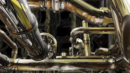 Shiny Copper Pipe Network Design wallpaper