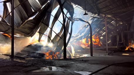 Warehouse on Fire wallpaper