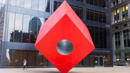 Isamu Noguchi's Red Cube wallpaper