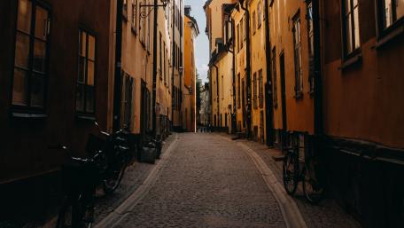 Charming Narrow Street in a Historic City wallpaper