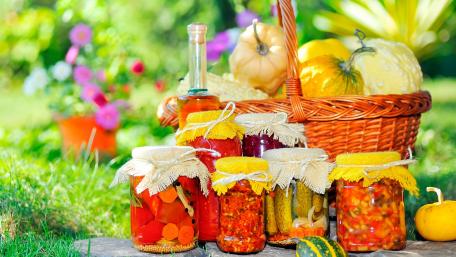Homemade Preserves and Fresh Produce wallpaper