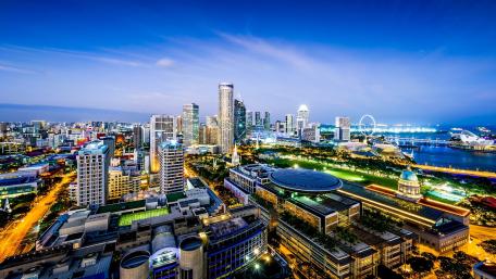 Stunning Night View of a Vibrant Cityscape wallpaper