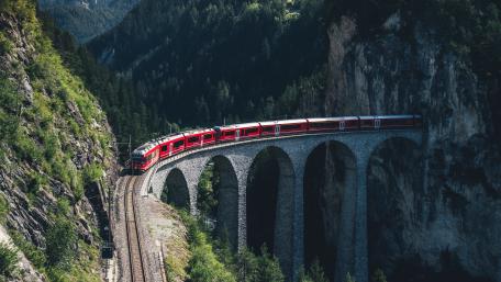 Aerial View of Train Bridge wallpaper
