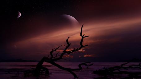 Enchanted Celestial Landscape wallpaper