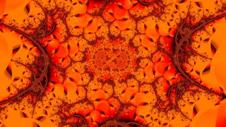 Vibrant Orange Fractal Art Design wallpaper