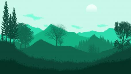Green Flat Landscape wallpaper