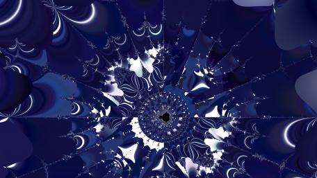Mystical Fractal Whirlwind in Deep Blue Shades wallpaper