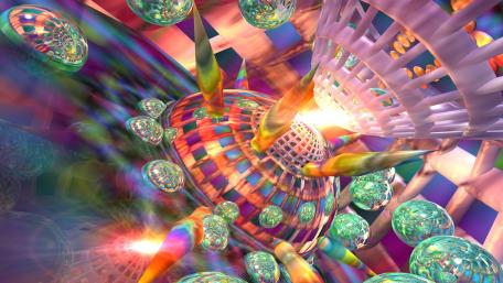Vibrant Whirls of Colorful Abstract Design wallpaper