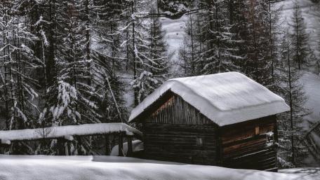 Winter Hideaway in the Woods wallpaper