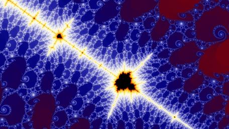 Vibrant Fractal Explosion in Deep Blue Shades wallpaper
