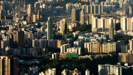 Hong Kong Tower Blocks at Dusk wallpaper