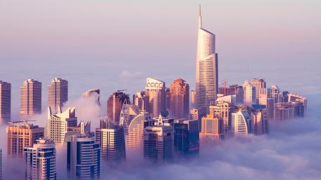 City Skyline Above the Clouds wallpaper