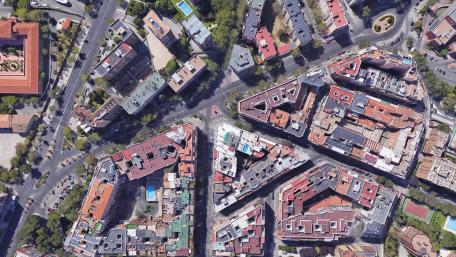 Satellite Image of Madrid Rooftops wallpaper