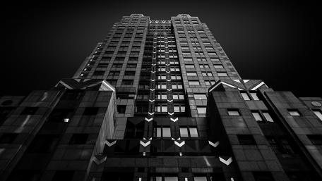 Monochrome building wallpaper