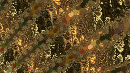 Golden Fractal Dance in Depths of Colorful Chaos wallpaper