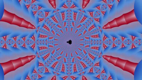 Vibrant Blue and Red Fractal Swirls wallpaper