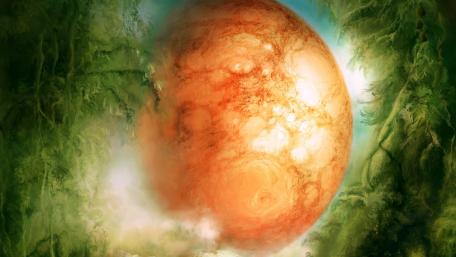Planet in the forest wallpaper