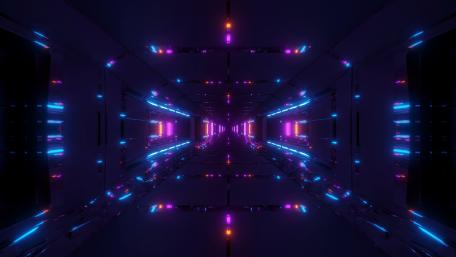 Vibrant Neon Tunnel in 4K Resolution wallpaper