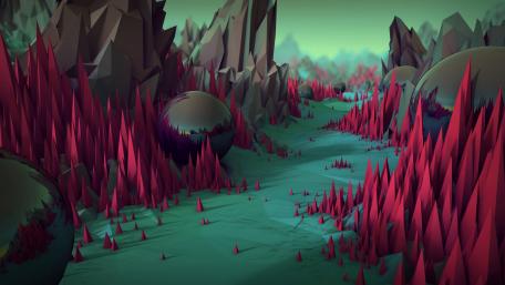 Vivid Thorny 3D Landscape wallpaper