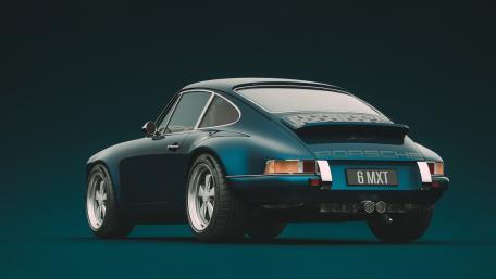 Classic Porsche Beauty in Deep Blue Shade wallpaper
