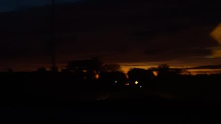 Sunset Drive Through Twilight Shadows wallpaper