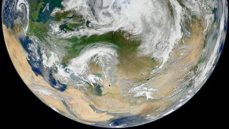 Blue Marble 2012 - "White Marble" Arctic View (Eastern Hemisphere) wallpaper