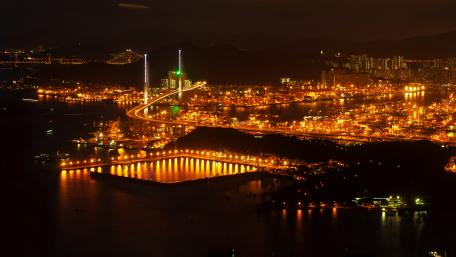 Hong Kong Harbour from the International Commerce Center Building wallpaper